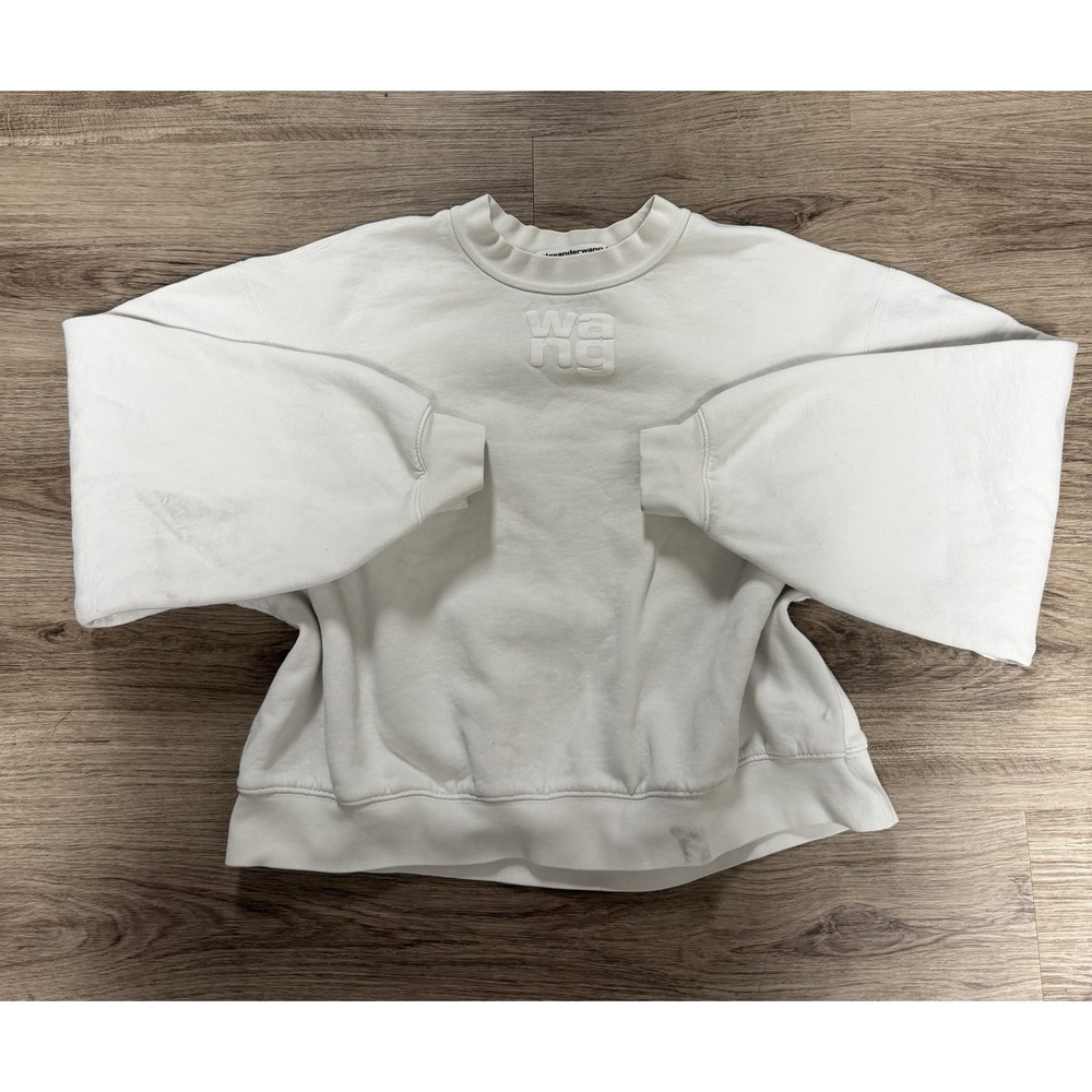 Alexander Wang X Wang Women's Cropped Sweatshirt Heavyweight Puff Print Large